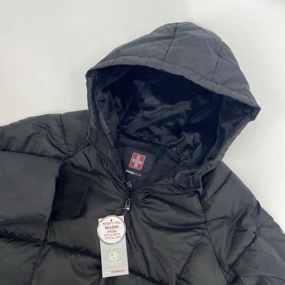 NEW Swiss Tech Jacket Youth Extra Large Black Boys Puffer Gorpcore Outdoors